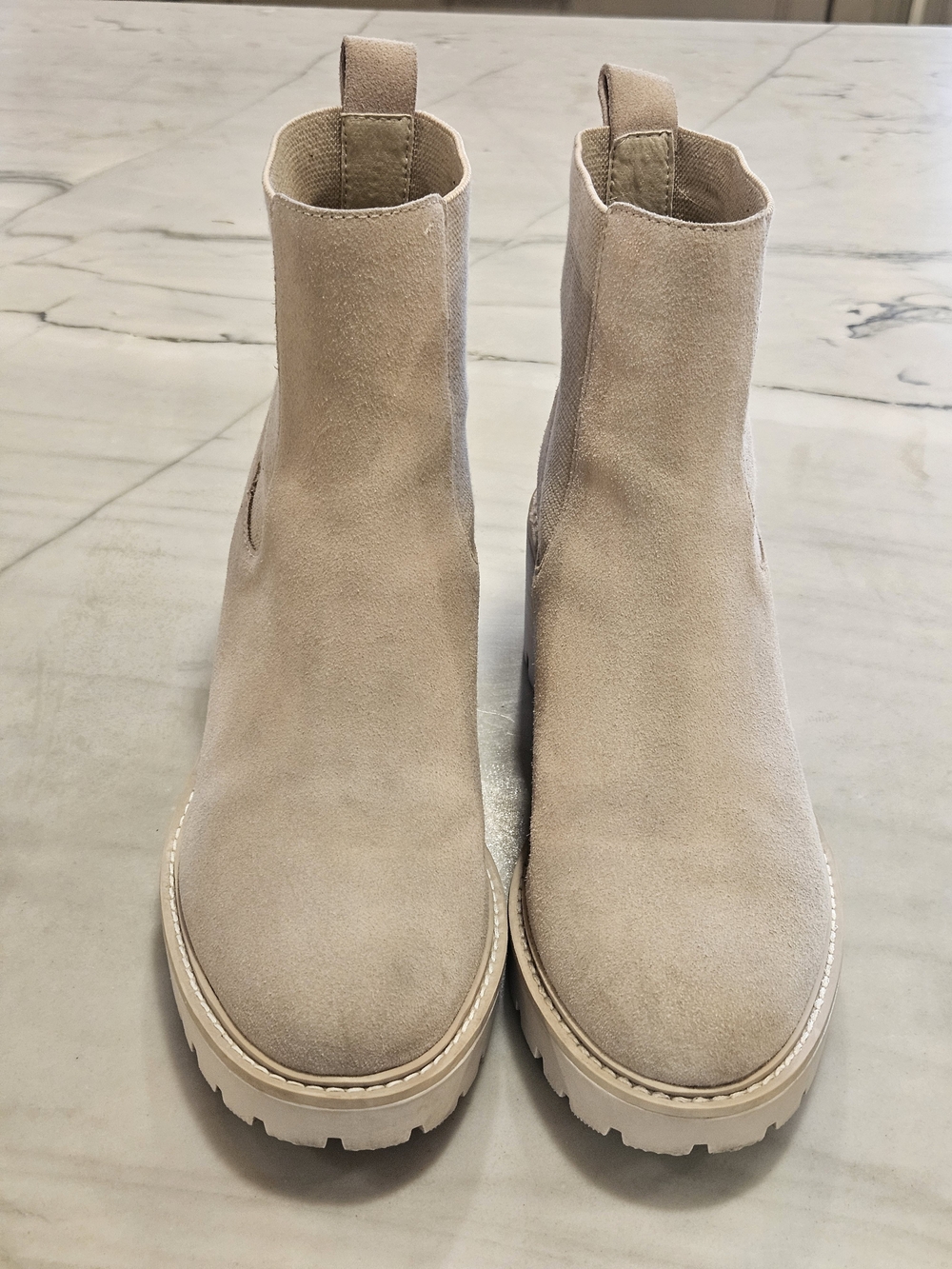 Dolce Vita Helen Slip On Wedge Chelsea Boot Suede Tan 9M